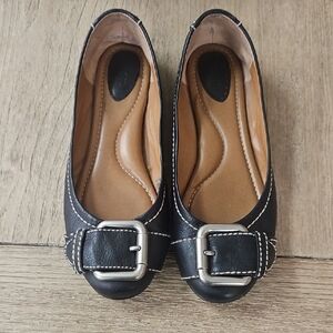 Fossil Black Loafers with Silver Accent